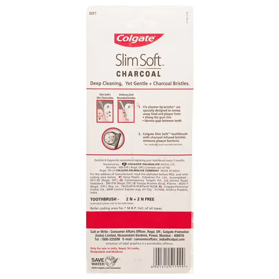 Colgate SlimSoft Charcoal Soft Toothbrush