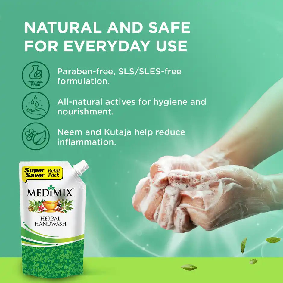 Medimix Herbal Handwash Refill Pouch 18 Exotic Herbs for Germ Protection & Moisturized Hands