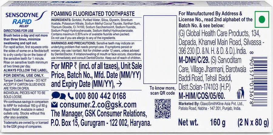 Sensodyne Rapid Relief Sensitive Toothpaste