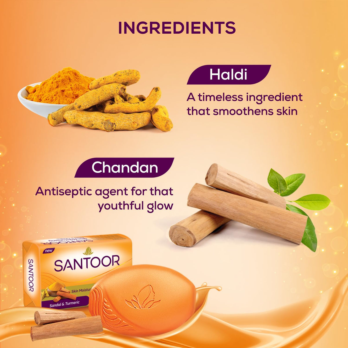 Santoor Skin Moisturising Sandal & Turmeric Soap
