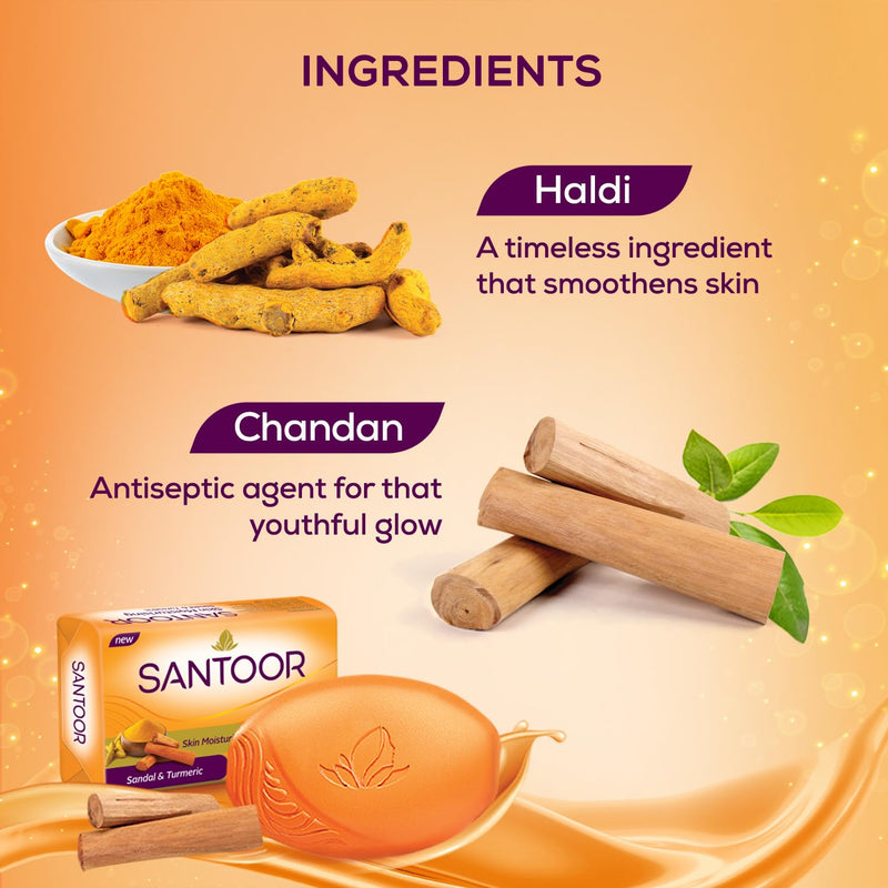 Santoor Skin Moisturising Sandal & Turmeric Soap