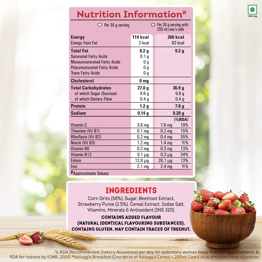 Kellogg’s Real Strawberry Pure Corn Flakes