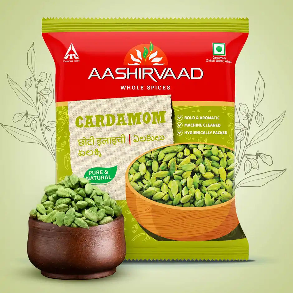 Aashirvaad Green Cardamom (Whole Elaichi) | 100 g Pouch