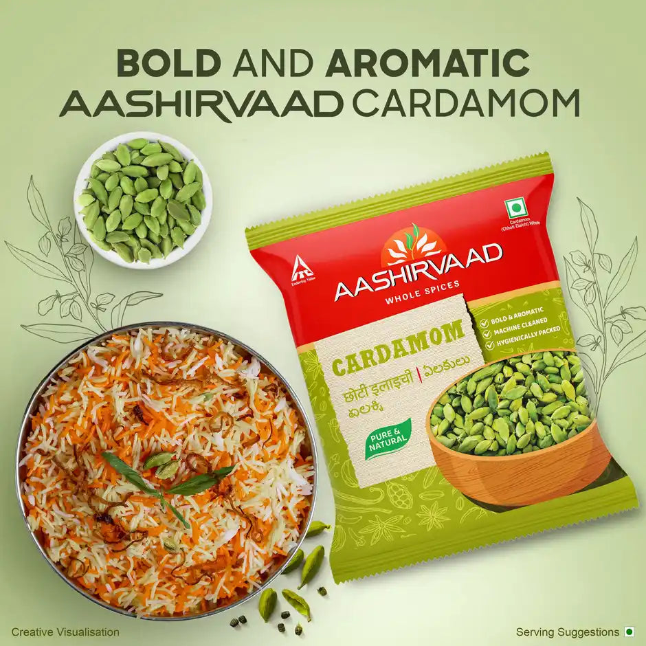 Aashirvaad Green Cardamom (Whole Elaichi) | 100 g Pouch