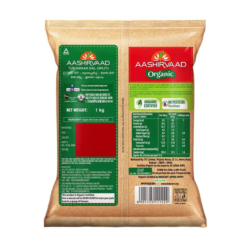 Aashirvaad Organic Arhar/Tur Dal | Rich In Protein