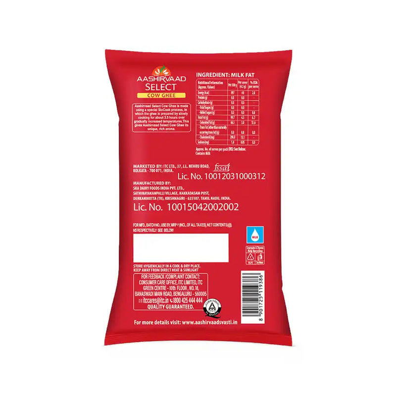 Aashirvaad Select Cow Ghee Made with Cultured Curd Method