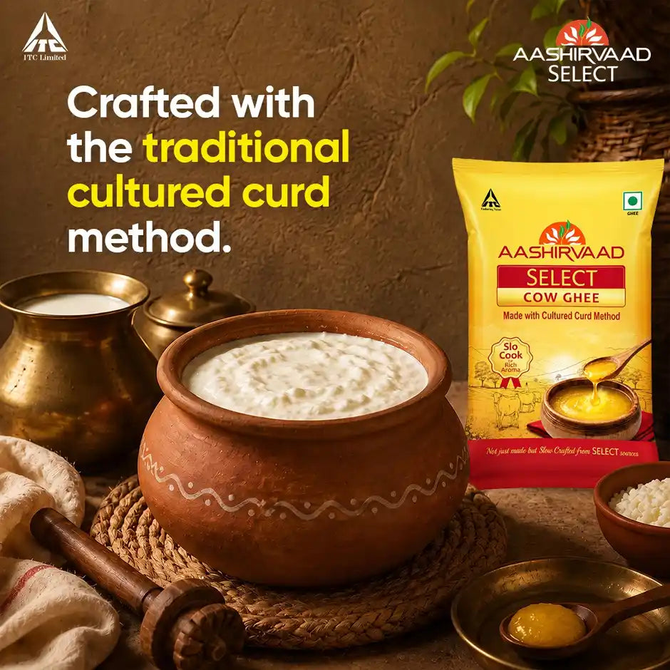Aashirvaad Select Cow Ghee Made with Cultured Curd Method
