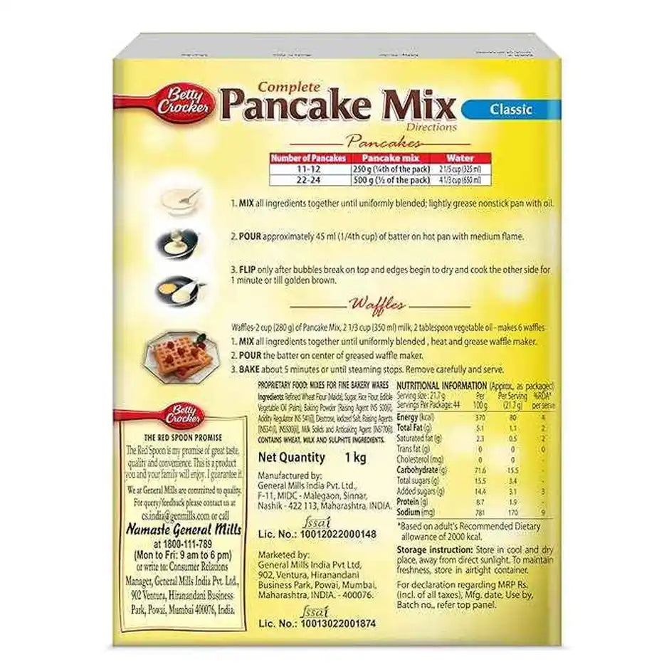 Betty Crocker Complete Classic Pancake Mix 1Kg