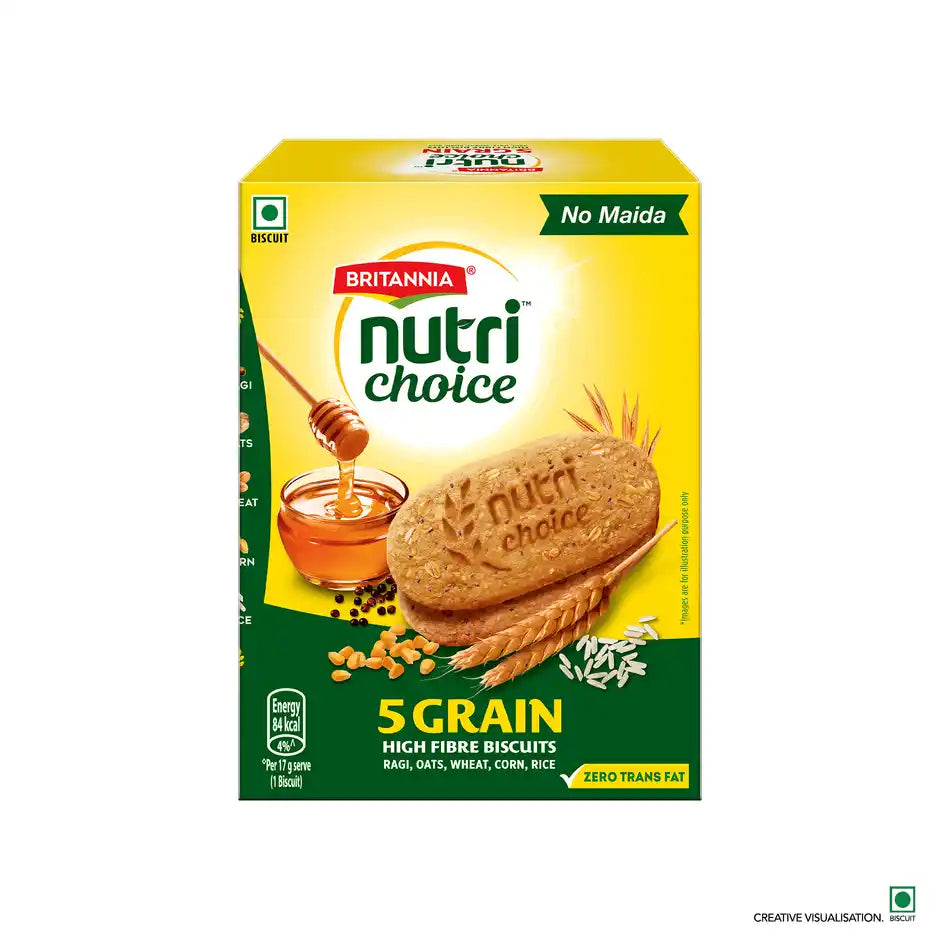 Britannia 5 Grain High-Fibre Biscuits Multigrain Digestive Biscuits