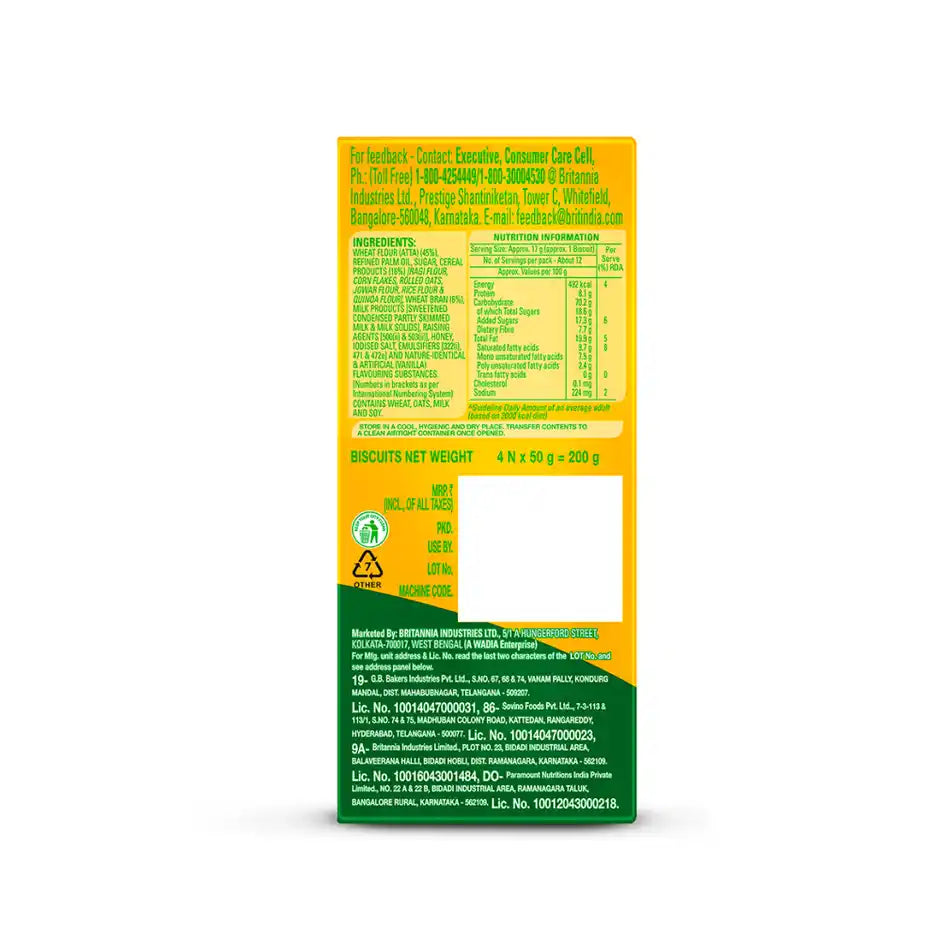 Britannia 5 Grain High-Fibre Biscuits Multigrain Digestive Biscuits