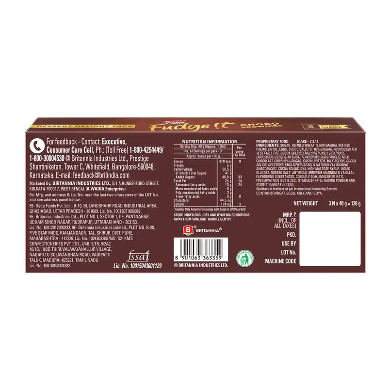 Britannia Fudge It Chocolate Brownie