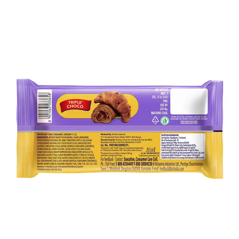 Britannia Treat Croissant Triple Choco