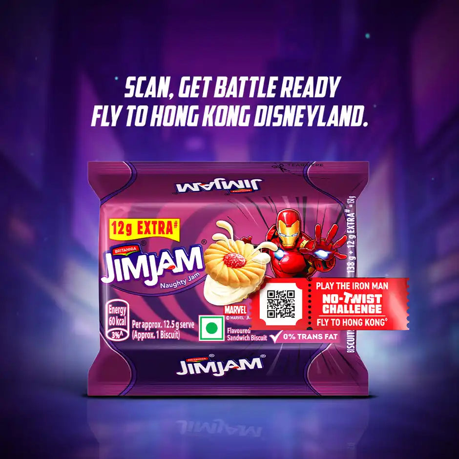 Britannia Treat Jim Jam Naughty Jam creme Biscuits | Trans Fat-free