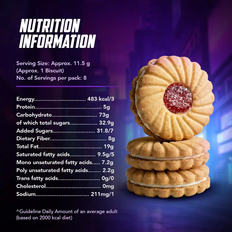 Britannia Treat Jim Jam Naughty Jam creme Biscuits | Trans Fat-free