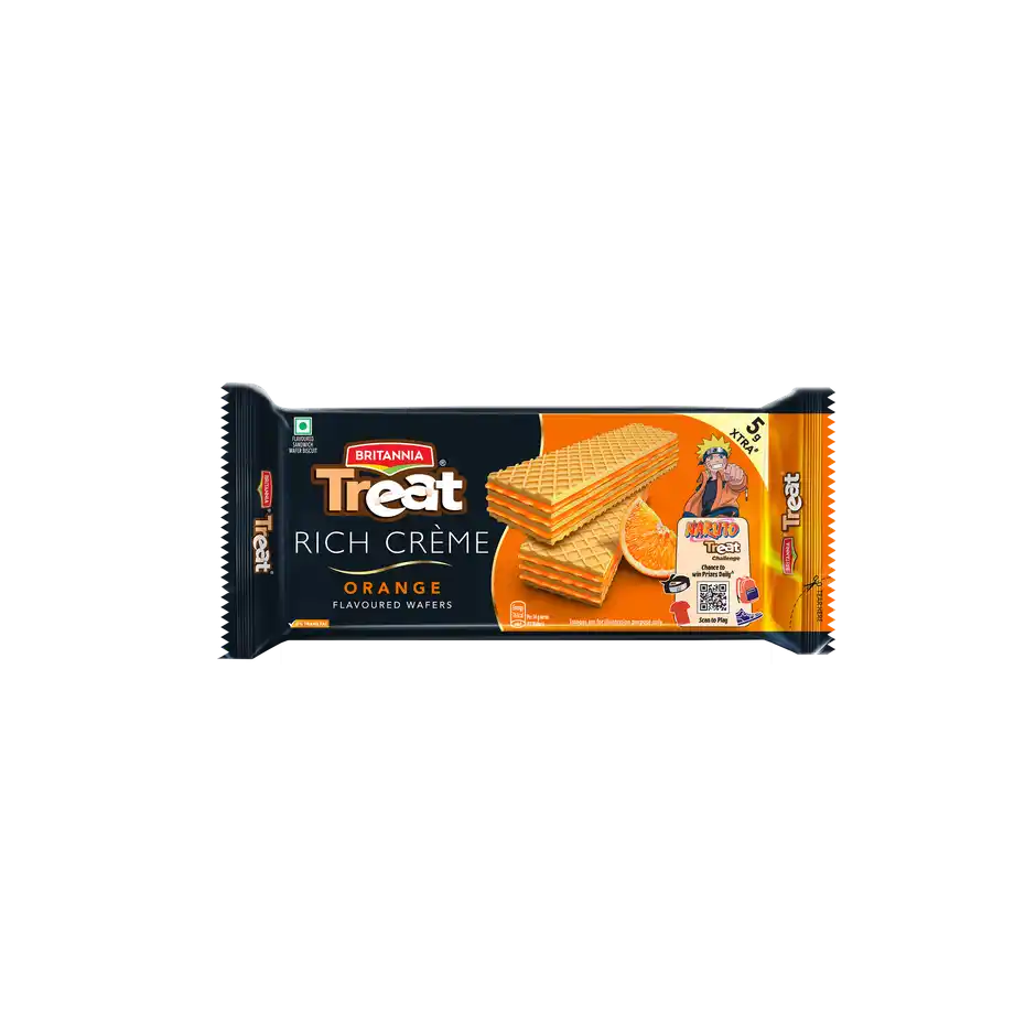Britannia Treat Rich Creme Orange Flavoured Wafers