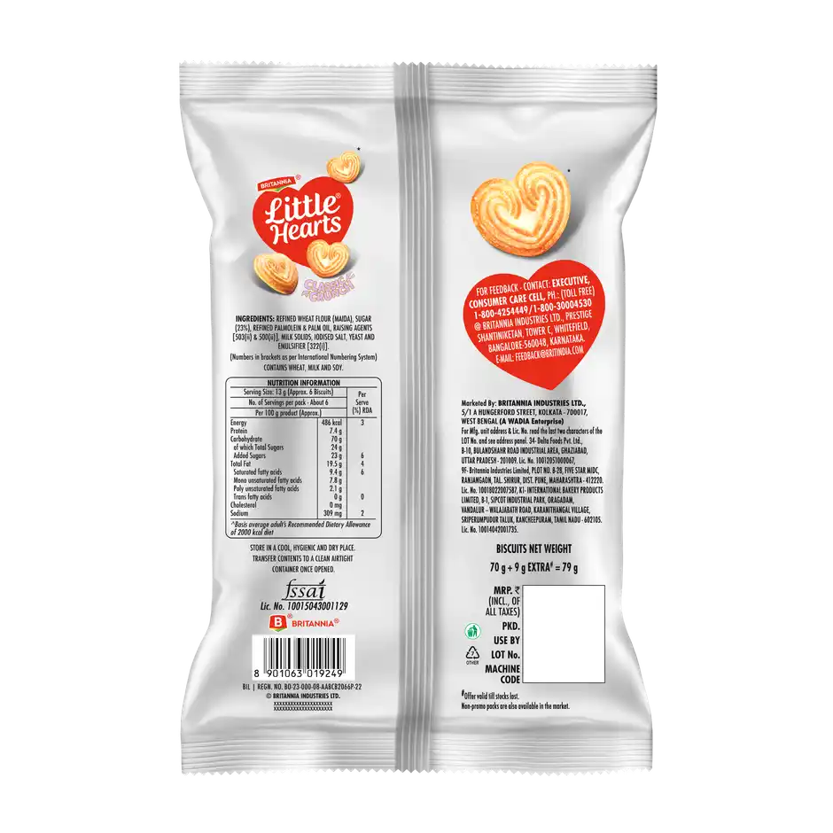 Britannia Little Hearts Classic Crunch Biscuits