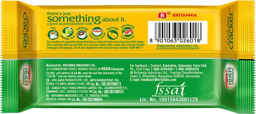 Britannia Nutrichoice Sugar Free Plain Crackers