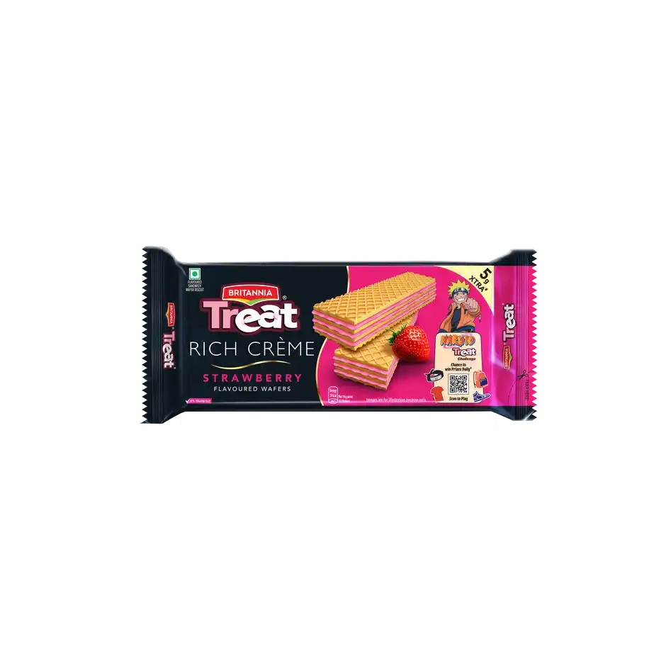 Britannia Treat Rich Creme Strawberry Flavoured Wafers
