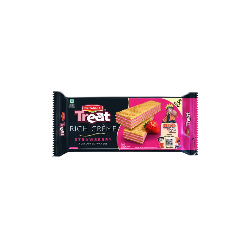 Britannia Treat Rich Creme Strawberry Flavoured Wafers