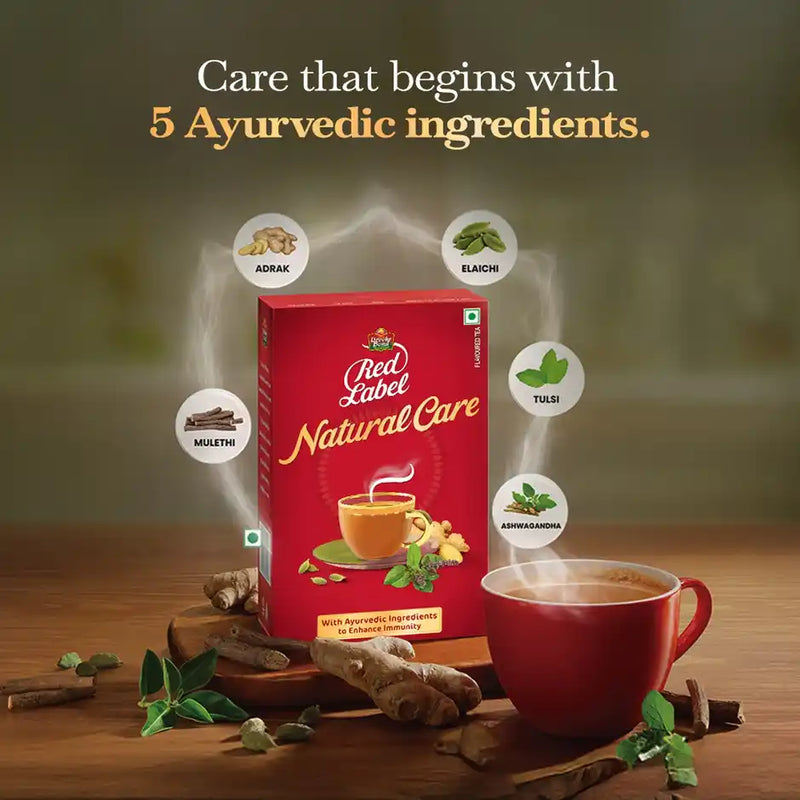 Brooke Bond Red Label Natural Care Tea (Cardamom & Ginger)