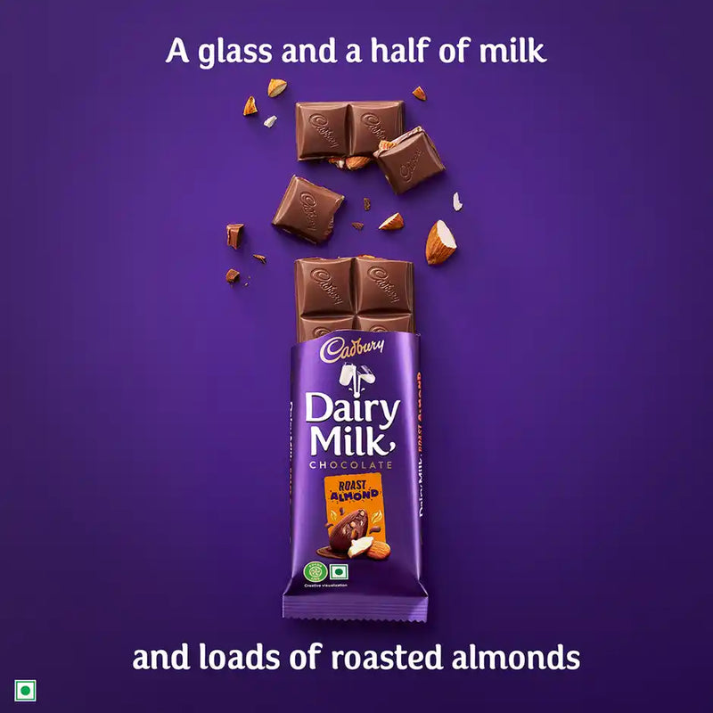 Cadbury Dairy Milk Roast Almond Chocolate Bar Pack