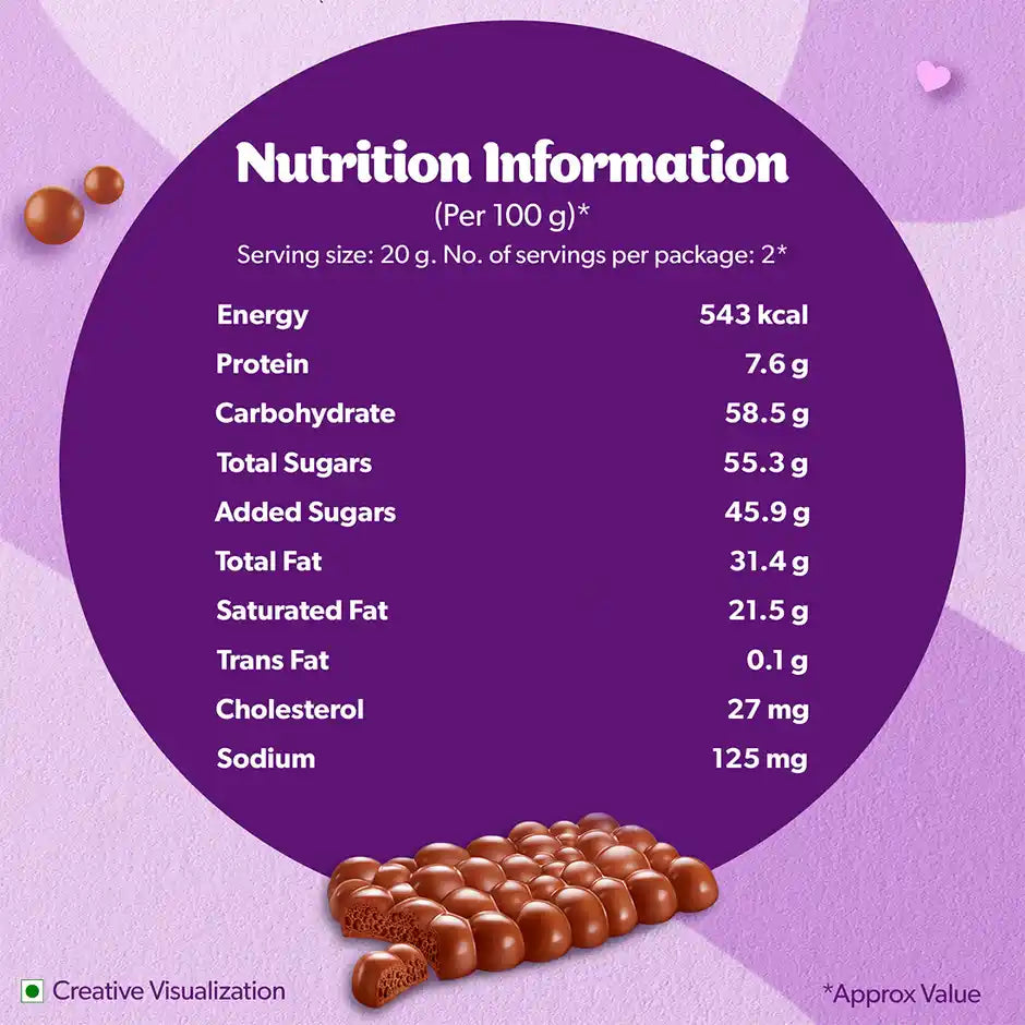 Cadbury Dairy Milk Silk Bubbly Chocolate Bar