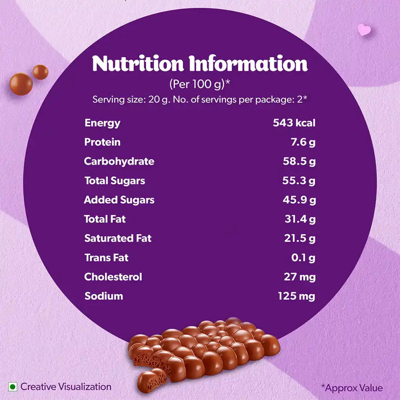 Cadbury Dairy Milk Silk Bubbly Chocolate Bar