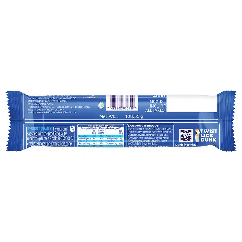 Cadbury Oreo Golden Vanilla Flavour Creme Sandwich Biscuit
