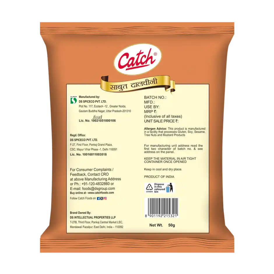 Catch Dalchini Whole (Cinnamon) 50g Pouch