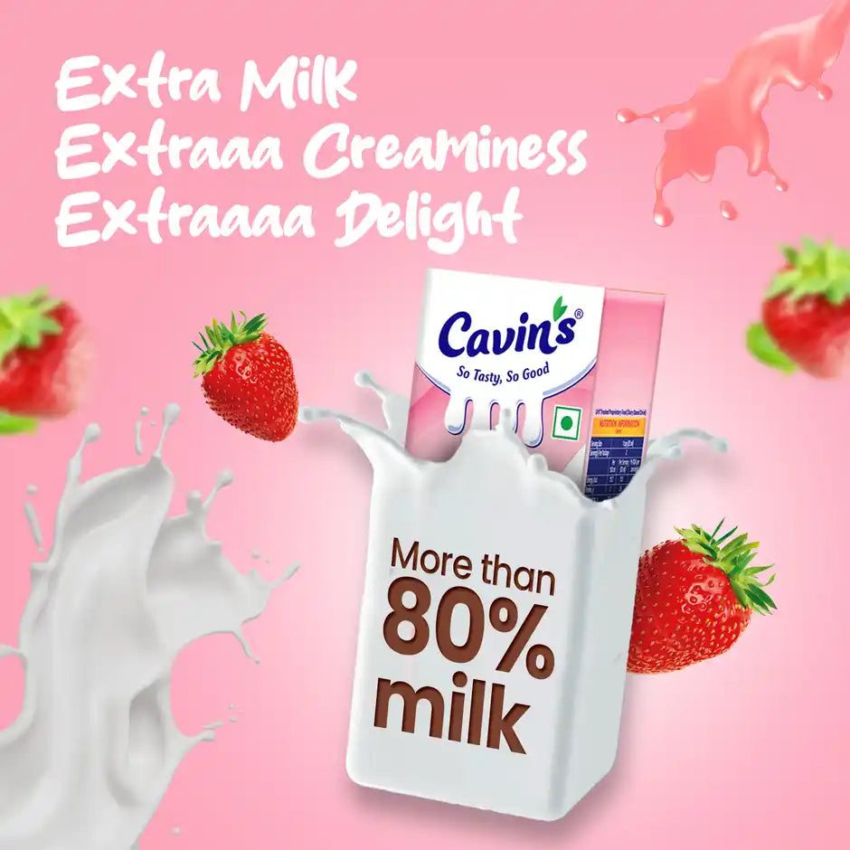 Cavin's Strawberry Milkshake, Rich & Creamy