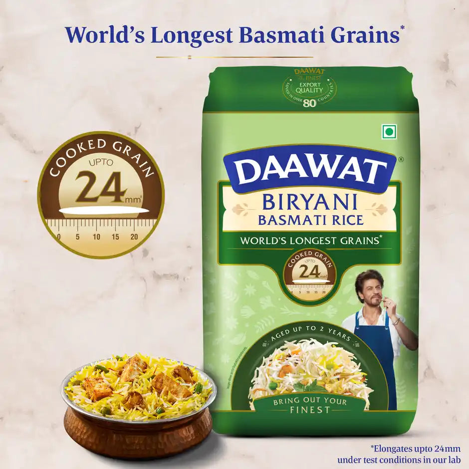 Daawat Biryani Pure Basmati Rice | Extra Long Grain