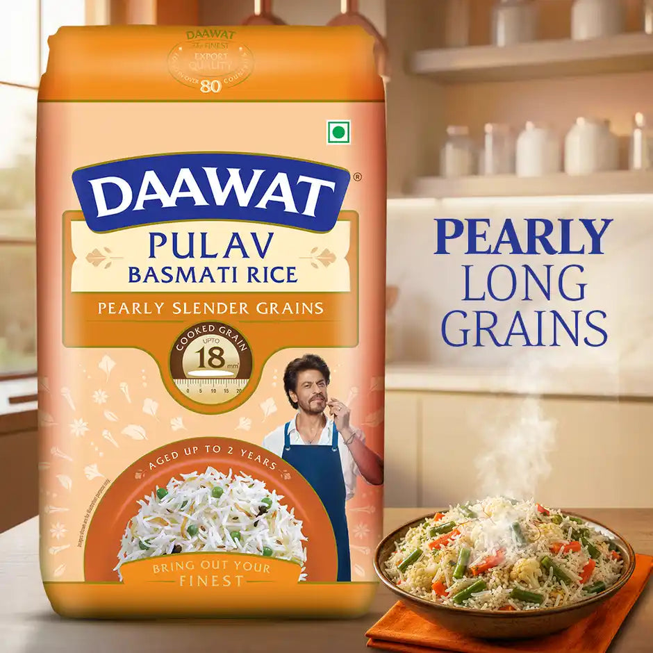 Daawat Pulav Pure Basmati Rice | Long Grain 5kg