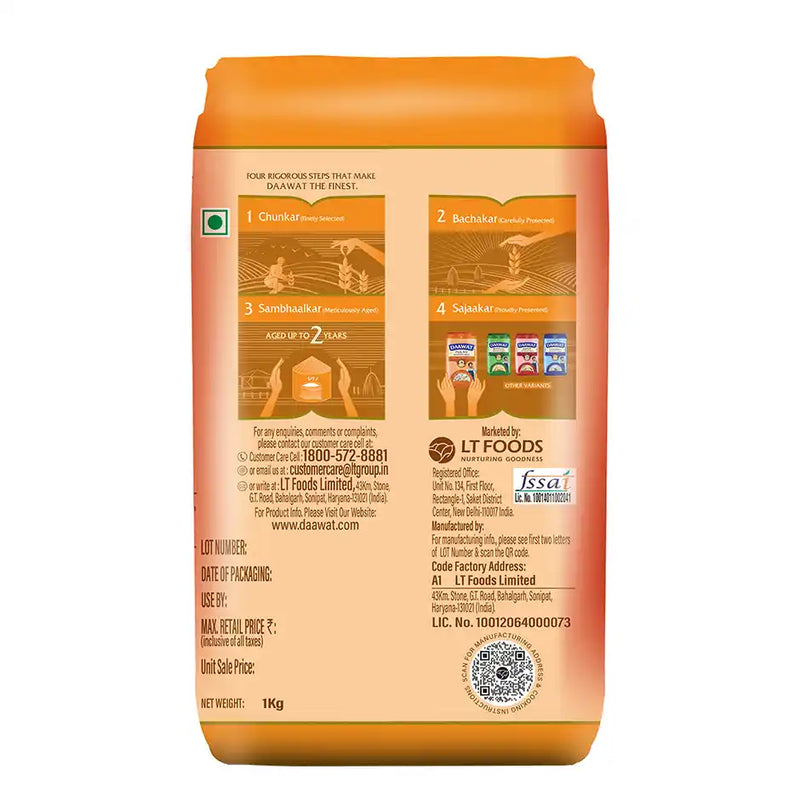 Daawat Pulav Pure Basmati Rice | Long Grain 5kg