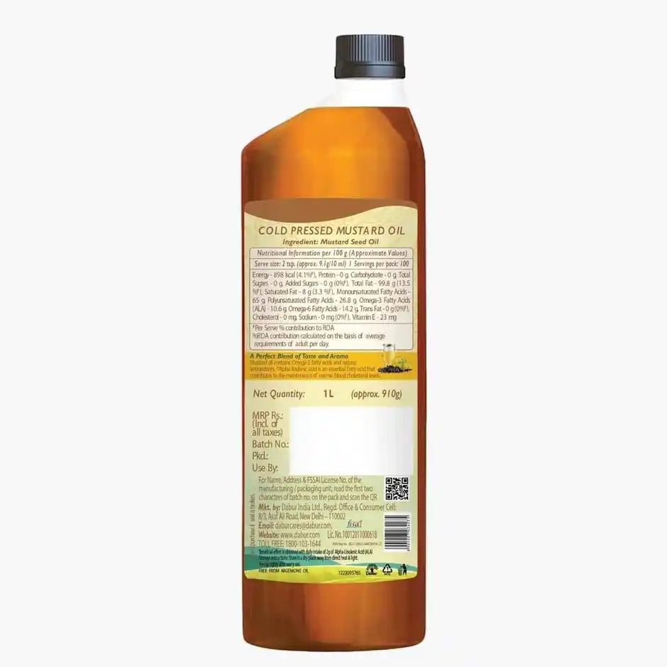 Dabur Mustard (Sarson) Cold Pressed Oil | Cooking Oil