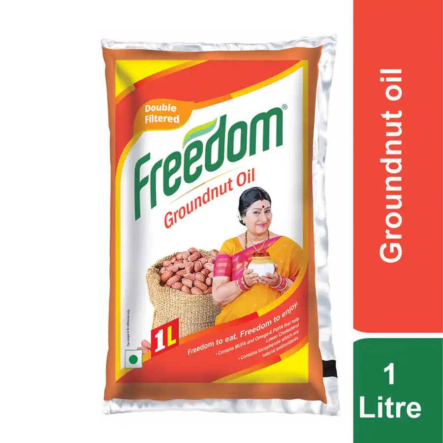 Freedom Double Filtered Groundnut Cooking Oil Pouch