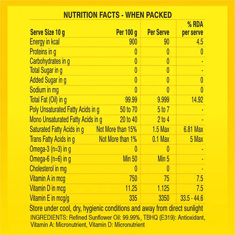 Freedom Refined Sunflower Oil