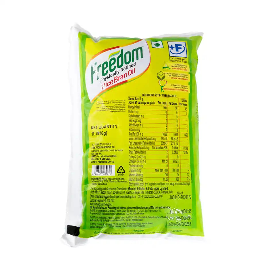 Freedom Rice Bran Oil Pouch