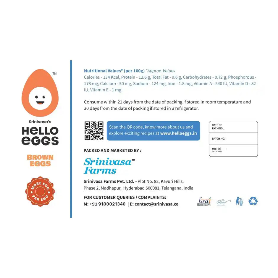 Hello Brown Eggs (Pack of 18)