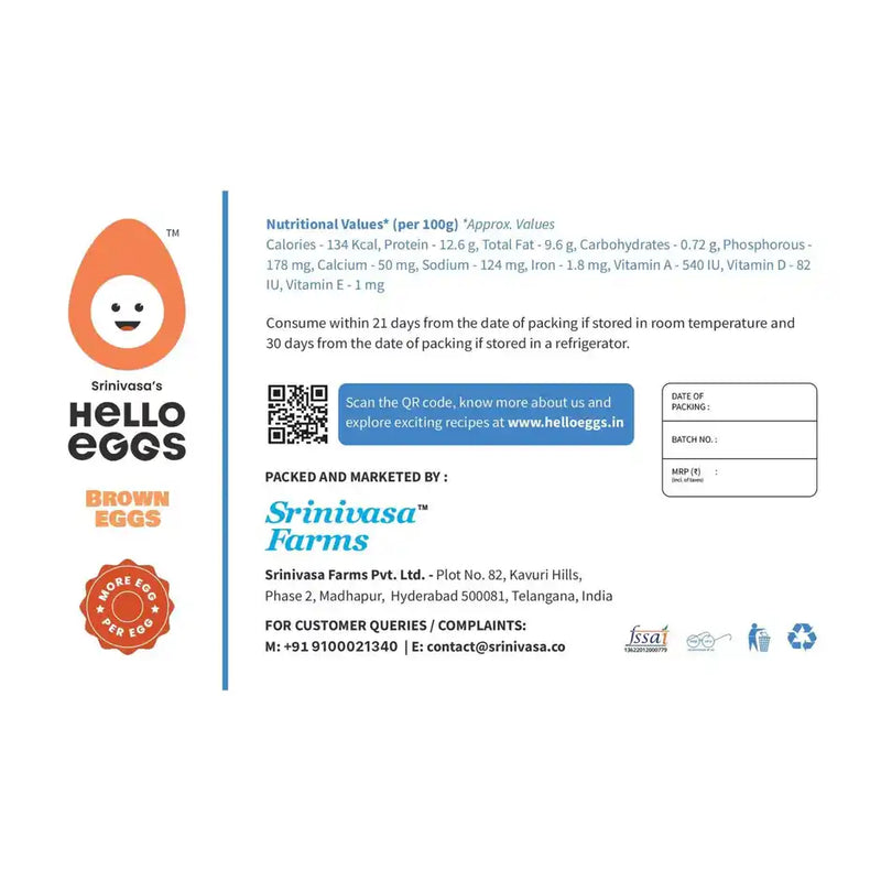 Hello Brown Eggs (Pack of 18)