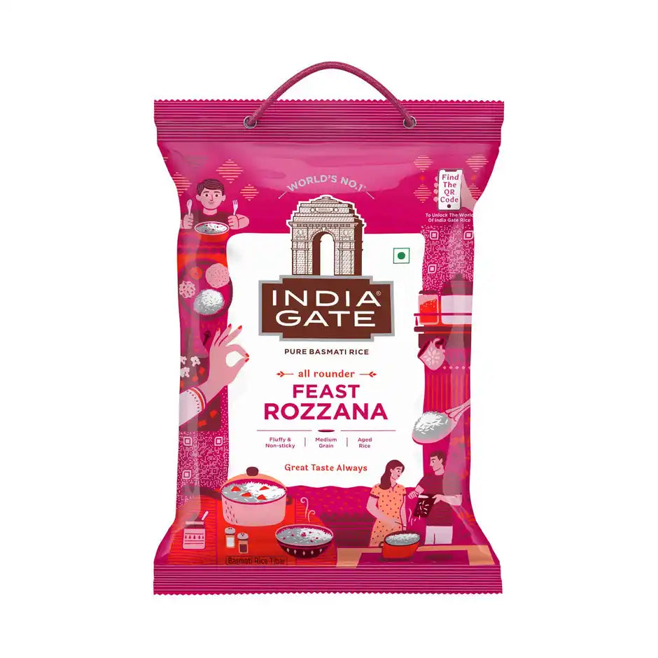 India Gate All Rounder Feast Rozzana Basmati Rice | Aged Rice | Fluffy and Non-Sticky