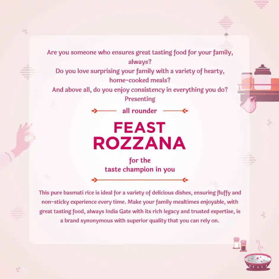 India Gate All Rounder Feast Rozzana Basmati Rice | Aged Rice | Fluffy and Non-Sticky