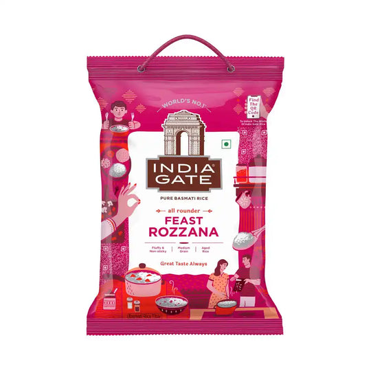 India Gate All Rounder Feast Rozzana Basmati Rice | Aged Rice | Fluffy and Non-Sticky