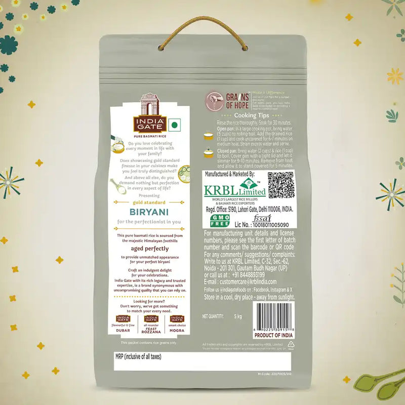 India Gate Biryani Gold Standard Basmati Rice | Perfectly Aged