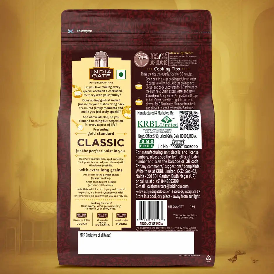 India Gate Classic Gold Standard Basmati Rice