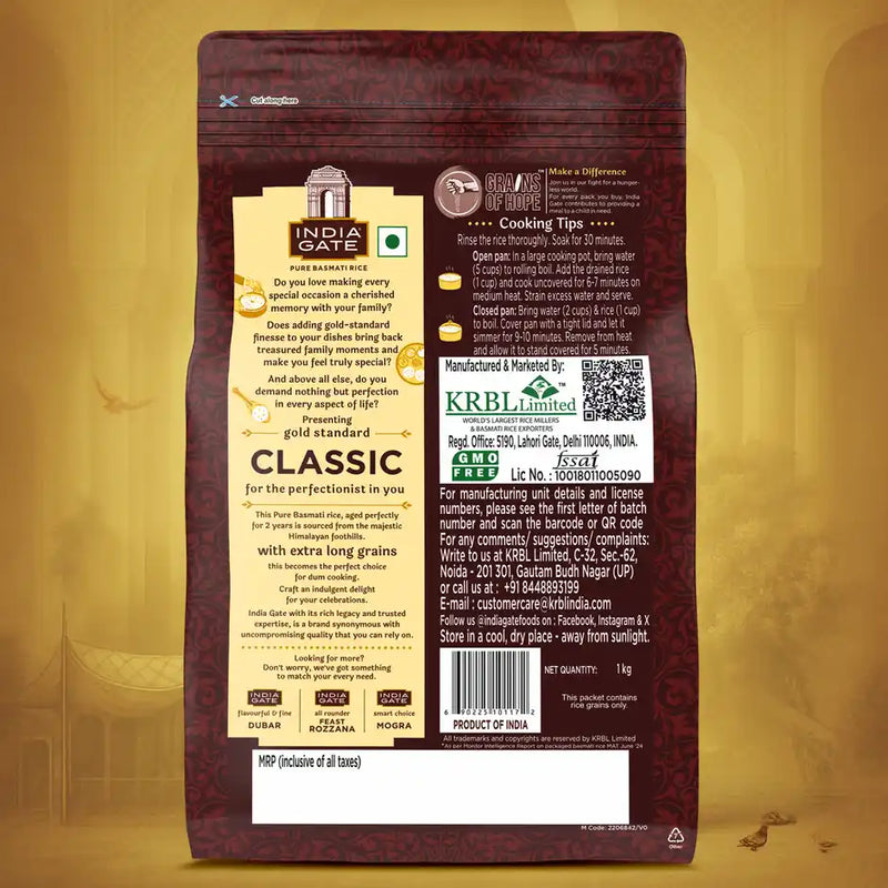 India Gate Classic Gold Standard Basmati Rice