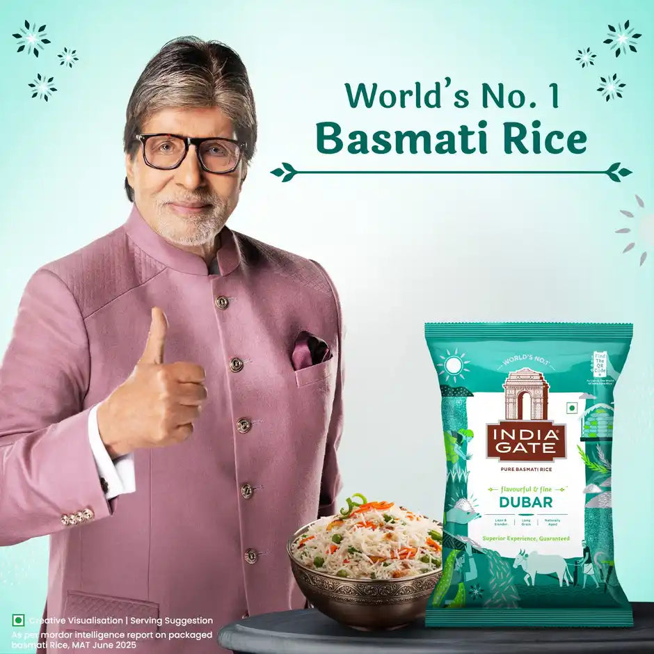 India Gate Dubar Basmati Rice | Long Slender Grains, 5kg