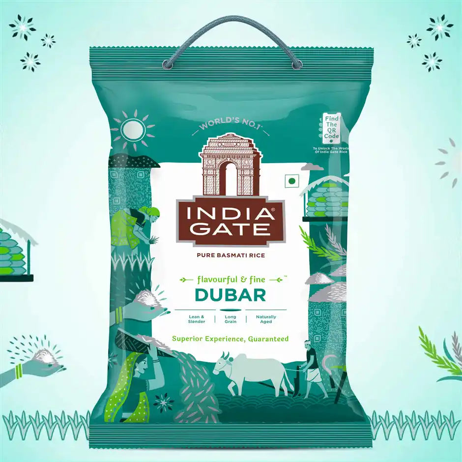 India Gate Dubar Basmati Rice | Long Slender Grains, 5kg