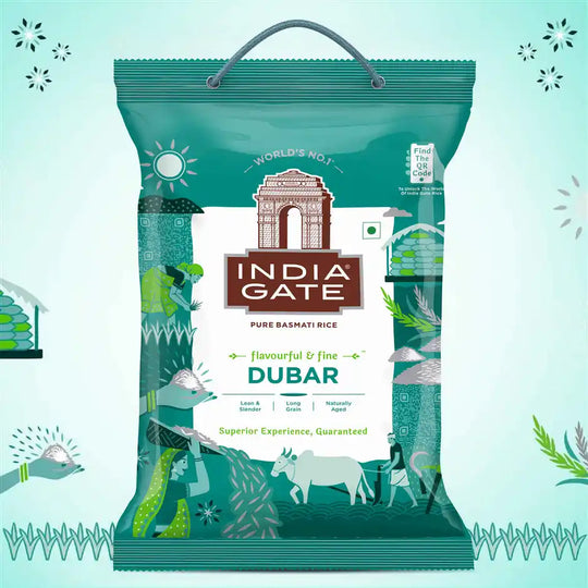 India Gate Dubar Basmati Rice | Long Slender Grains, 5kg