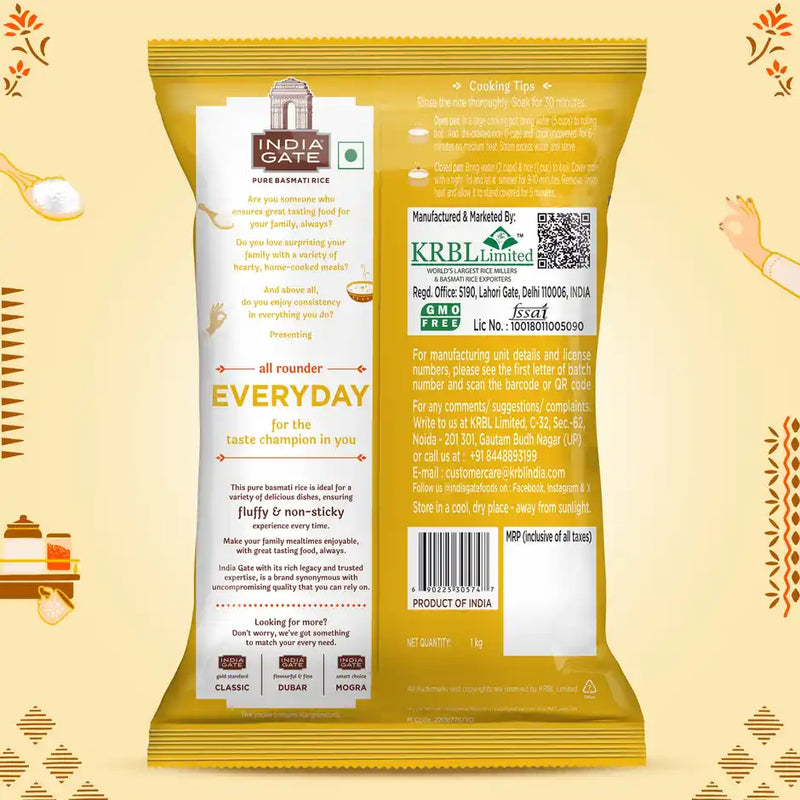 India Gate Everyday Basmati Rice | Fluffy Medium Grains