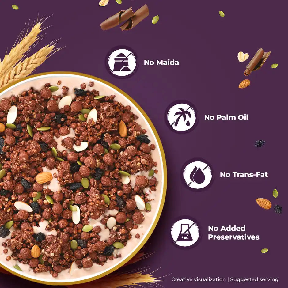 Kellogg's Chocolate Muesli | 12 In 1 Power Breakfast | No Maida | No Palm Oil | India's Tastiest Muesli